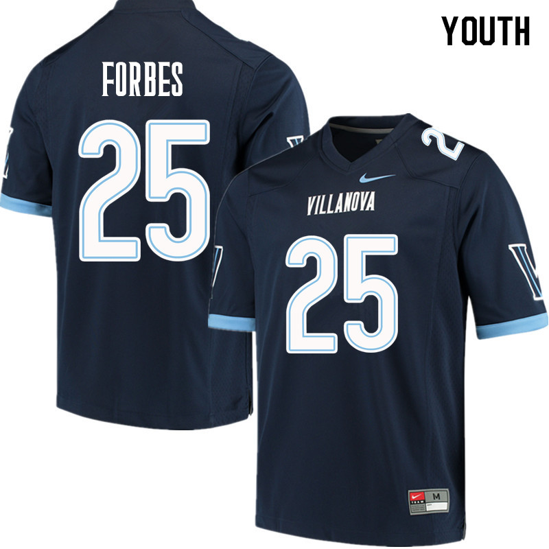 Youth #25 Aaron Forbes Villanova Wildcats College Football Jerseys Sale-Navy - Click Image to Close
